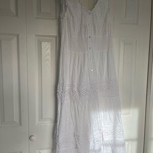 White Eyelet Tiered Maxi Dress — Classic Summer Style